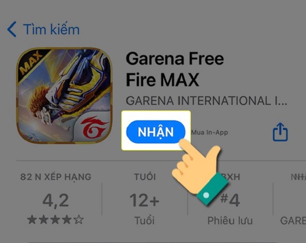tìm kiếm Free Fire Max trên ios